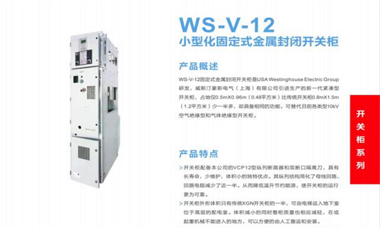 小型化固定式金属封闭开关柜WS-Y-12